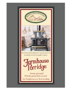 farmhouse porridge hot cereal label