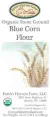 organic blue corn flour label