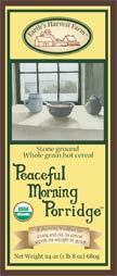 peaceful morning porridge hot cereal label